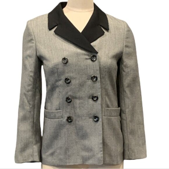 John Meyer of Norwich Sz 2P/Petite Checked Blazer Convertible Collar 297B - Picture 3 of 7